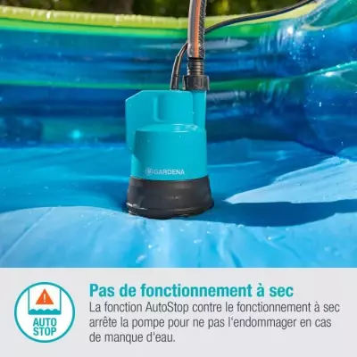 GARDENA Pompe immergée eau claire 200/2 Li-ion 18V P4A– Débit max