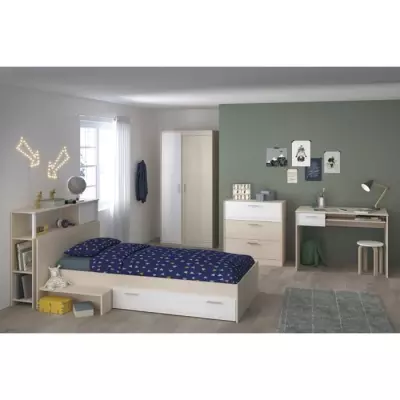 PARISOT Chambre enfant complete - Tete de lit + lit + commode + armoir