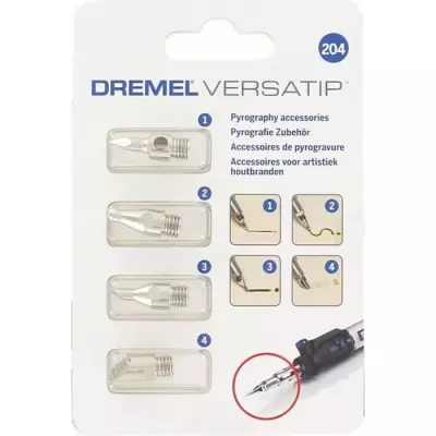 Set de 4 embouts de pyrogravure DREMEL 204 - Pour fer a souder a gaz D