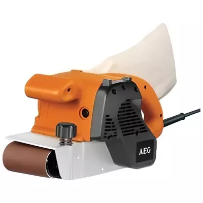 AEG - Ponceuse a bande 1100 W, largeur 100 mm, bande abrasive grain 10