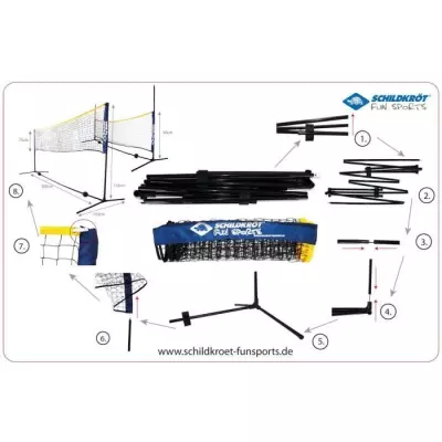 Set de badminton - SCHILDKRÖT - Set complet filet avec poche de range