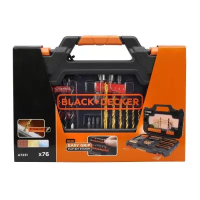 Coffret Vissage Perçage BLACK+DECKER A7231-XJ - 76 Accessoires Forets