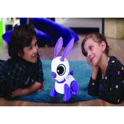 Power Rabbit Mini - Robot lapin avec effets lumineux et sonores, contr