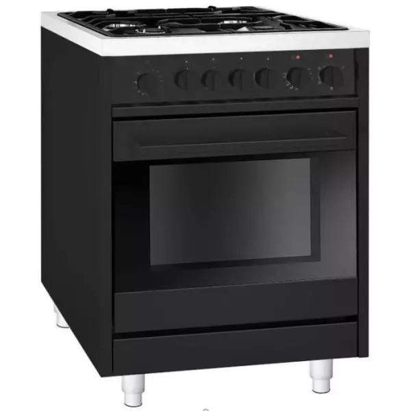 Cuisiniere gaz - AMICA - ACMP2005N - 4 feux - 85,5-90 x 60 x 60 cm - Noir