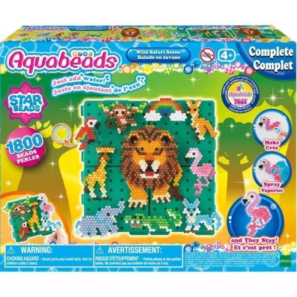 Coffret de perles a repasser - AQUABEADS - Balade en savane - 1000 perles et 4 bases de création incluses