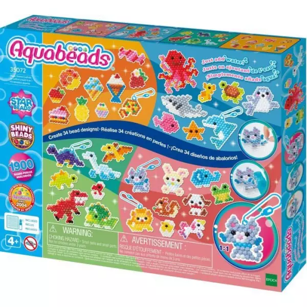 Le coffret créatif 4 en 1 - AQUABEADS - 35072 - 1900 perles pour créations a vaporiser