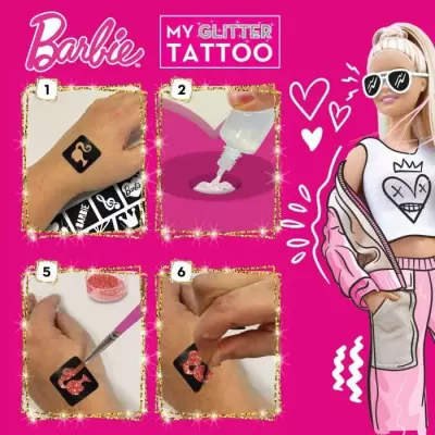 Tatouages Barbie - LISCIANI - Barbie - Glitter Tattoo - Tatouages pail