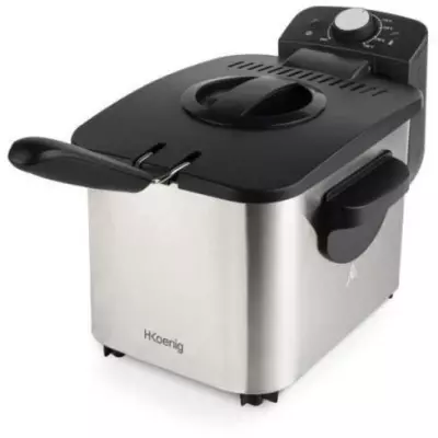 HKoeNIG DFX500 - Friteuse éléctrique - 3 L - 2200W - Température r