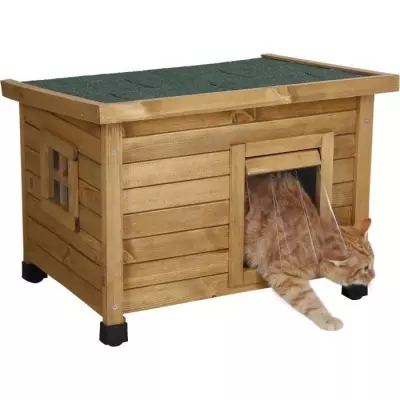 KERBL Maison pour chat Rustica 57x42x45cm - Bois