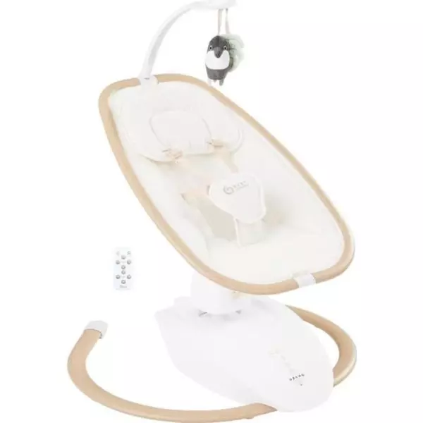 Babymoov Balancelle Bébé Swoon Hoop - Télécommande incluse, Ultra Confort, Design Épuré, Assise Rotative 90°, Arche de je