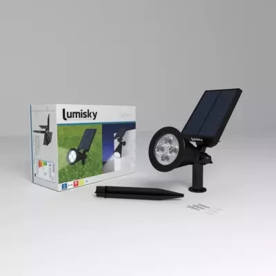 Spot solaire extérieur étanche - LUMISKY - 4 LEDs blanches - 200 Lm