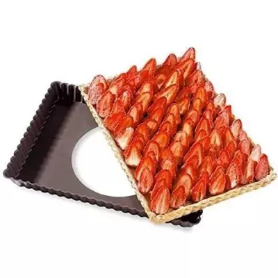 Moule tarte rectangulaire 31x21x3 cm fond amovible SUCRE & GOURMANDISE