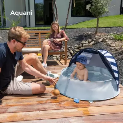 BABYMOOV Aquani mariniere 3 en 1, aire de jeux, piscine & lit d'appoin