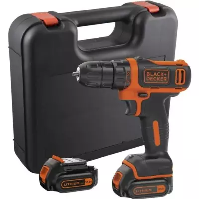 Visseuse sans-fil BLACK+DECKER BDCDD12KB-QW 12V avec 2 batteries 1,5 A