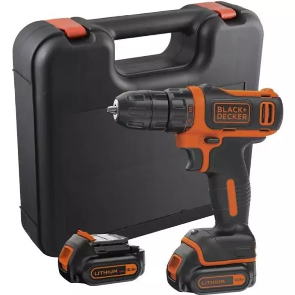 Visseuse sans-fil BLACK+DECKER BDCDD12KB-QW 12V avec 2 batteries 1,5 Ah et chargeur