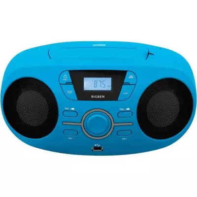 BIGBEN CD61BLUSB Lecteur Radio Cd Portable Usb Bleu + Speakers Lumineu