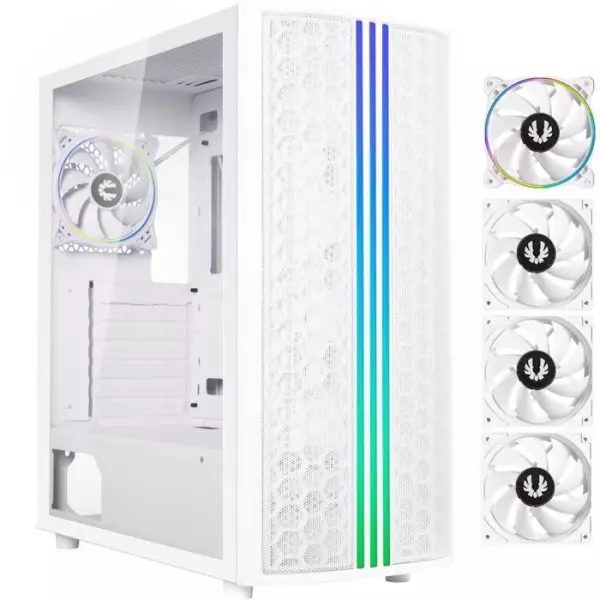 Boitier PC - BITFENIX Saber Mesh (Blanc) - Moyen tour - ATX - 3x120mm + 1X120mm LED A-RGB