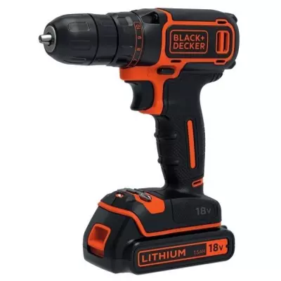 BLACK+DECKER Perceuse Visseuse Sans Fil 18 V Li-Ion avec Chargeur BDCD