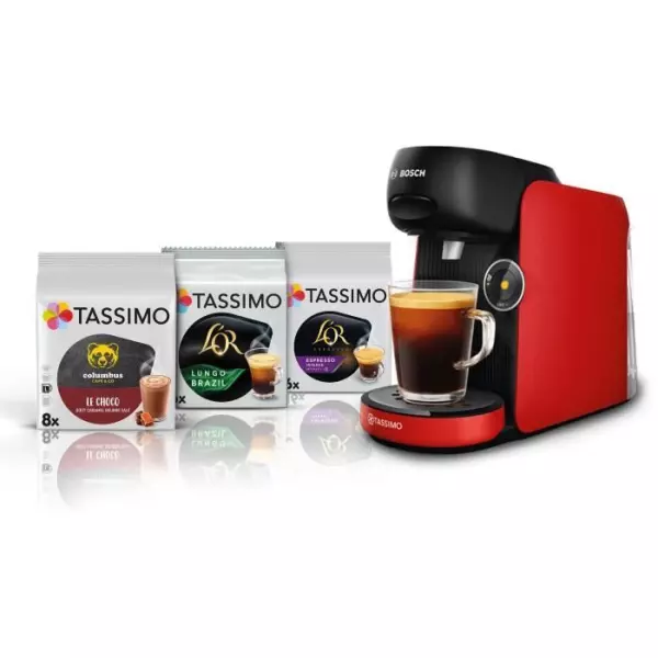 Machine a café + 3 packs T-discs - BOSCH - TASSIMO FINESSE TAS163E - 1400 W - 0,7 L - Multi-boissons - IntensityBoost - Noir