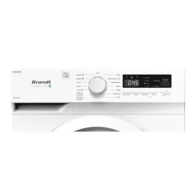 Lave-linge hublot BRANDT WFB393QW - 9 kg - Induction - L60cm - Classe