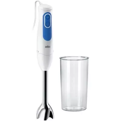 BRAUN MQ3000WH Mixeur plongeant Smoothie Plus - Blanc et Bleu