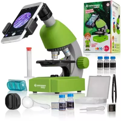 Microscope 40x-640x - BRESSER JUNIOR - Éclairage LED - kit d'expérim