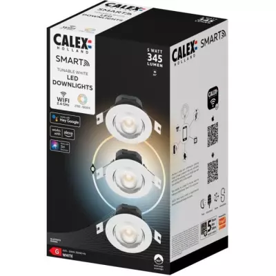 Spots encastrables LED - CALEX - SMART DOWNLIGHT - 5 W - 400 ml - 6500