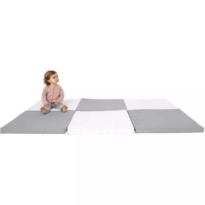 Tapis d'éveil XL - CANDIDE - Evolutif 5-en-1 - Gris / Etoiles