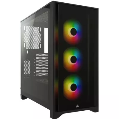 CORSAIR Boîtier PC iCUE 4000X RGB - Moyen Tour - Verre trempé - Noir