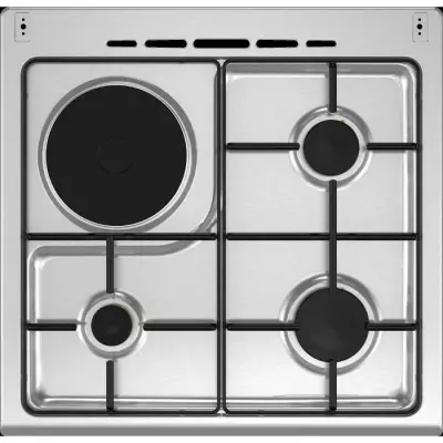 Cuisiniere mixte CONTINENTAL EDISON CECM60FCS - 3 feux gaz + 1 électr