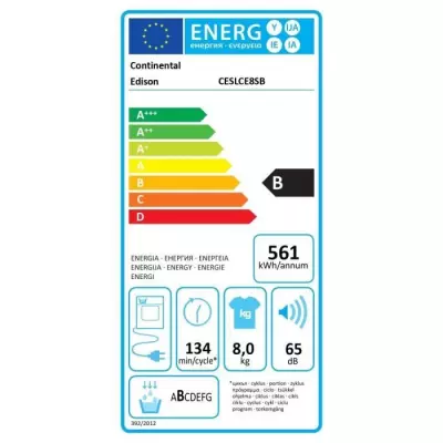 Seche-linge a condensation CONTINENTAL EDISON CESLCE8SB- 8 kg - L59,5