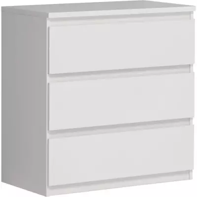 Commode CHELSEA 3 Tiroirs - Couleur blanc mat - L 77,2 x P 42 x H 79,9