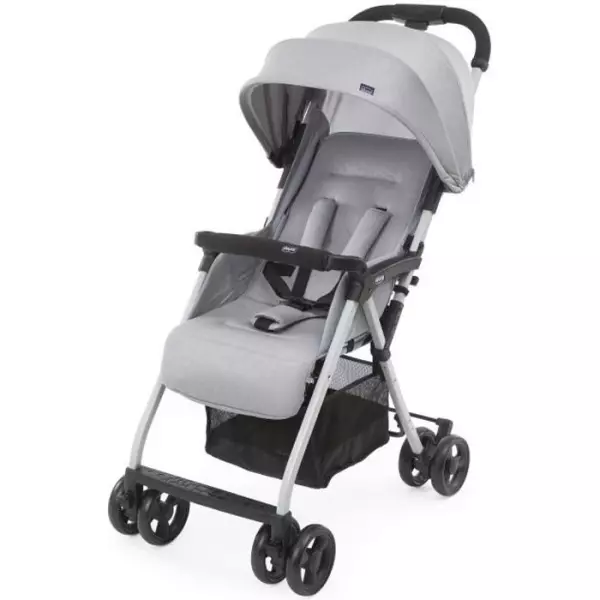 CHICCO Poussette compacte Ohlala 3 - Des la naissance - Jusqu'a 15kg - Dossier inclinable - Arceau de sécurité - Grey mist