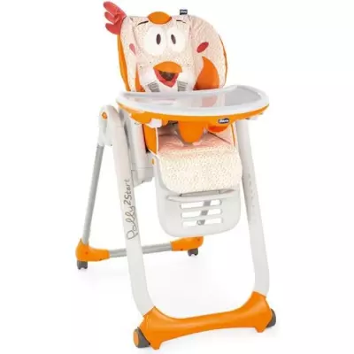 CHICCO Chaise Haute Polly 2 Start - 4 Roues fancy chicken