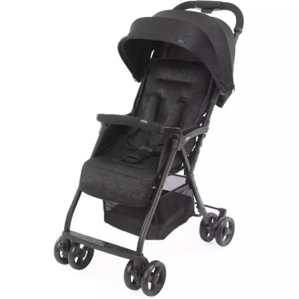 CHICCO Poussette compacte Ohlala 3 - Des la naissance - Jusqu'a 15kg - Dossier inclinable - Arceau de sécurité - Jet black