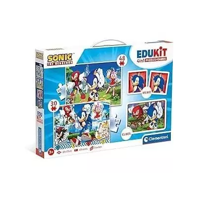 Clementoni - Edukit - Sonic - Coffret apprentissage 4 en 1 - 2 puzzles