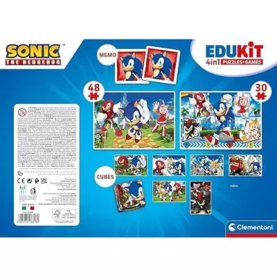 Clementoni - Edukit - Sonic - Coffret apprentissage 4 en 1 - 2 puzzles