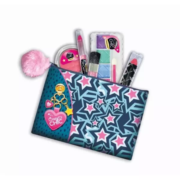 Trousse de Maquillage Lavable en Tissu pour Enfant - Clementoni Crazy Chic - Contient 5 Produits de Maquillage