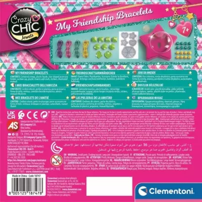 Clementoni Crazy Chic - Coffret création de bracelets de l'amitié -