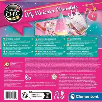 Clementoni - Crazy Chic - Coffret créatif Licorne - Créer tes bracel