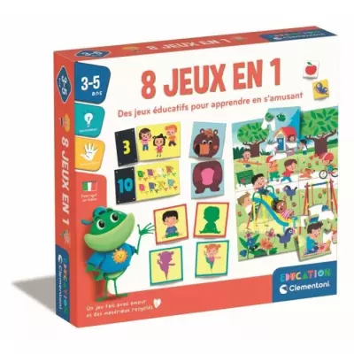 Clementoni - Coffret de 8 jeux en 1 - Jeux éducatifs formes, couleurs