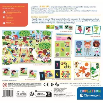 Clementoni - Coffret de 8 jeux en 1 - Jeux éducatifs formes, couleurs