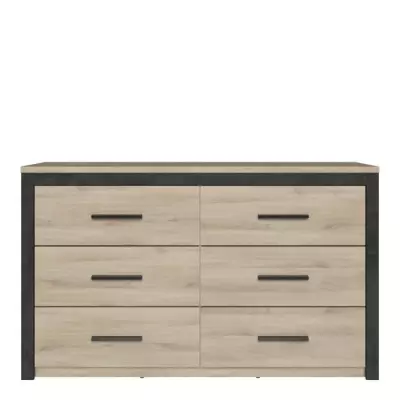 Commode 6 tiroirs Colorado - Décor Chene Kornberg - L 129,1 x H 77,1