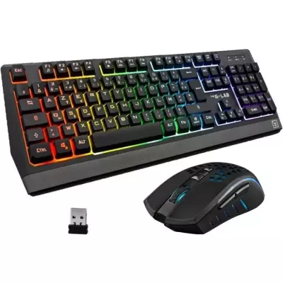 Pack Gamer 2 en 1 - The G-Lab - COMBO TUNGSTEN - Souris Sans Fil - Cla