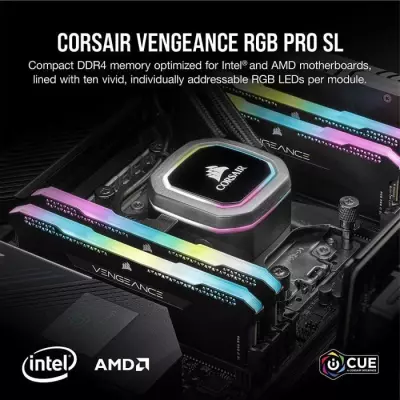 Mémoire RAM - CORSAIR - Vengeance RGB Pro SL DDR4 - 32GB 2x16GB DIMM