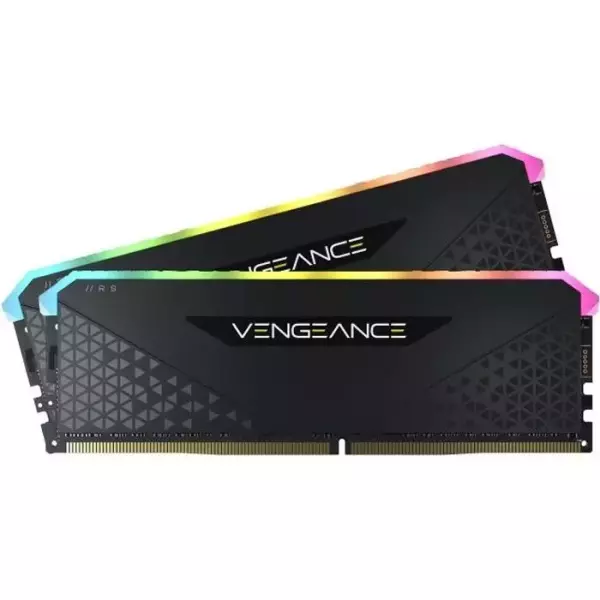 Mémoire RAM - CORSAIR - Vengeance RGB RS DDR4 - 32GB 2x16GB DIMM - 3600 MHz - 1.35V - Noir (CMG32GX4M2D3600C)