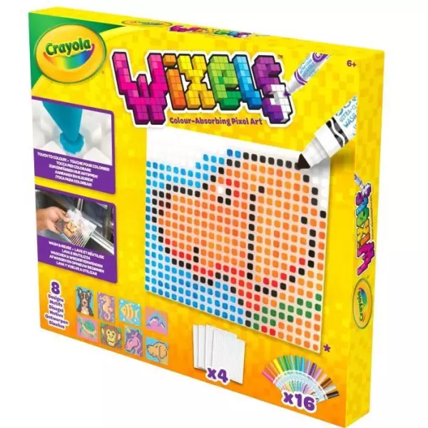 Créatif - CRAYOLA - Wixels Coffret Animaux - Art en pixels coloré et lavable! Des 6 ans