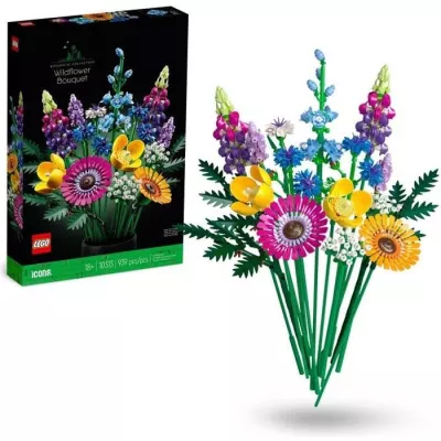 LEGO Icons 10313 Bouquet de Fleurs Sauvages, Plantes Artificielles ave