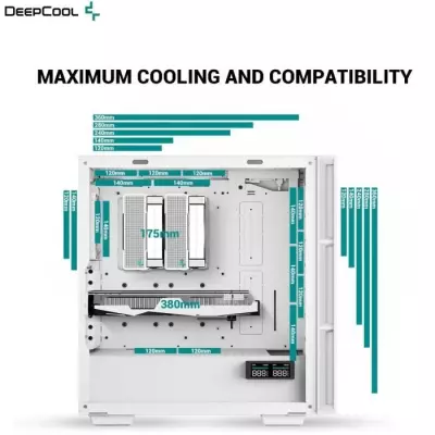 Boitier PC sans alimentation - DEEPCOOL CH560 DIGITAL (Blanc) - Moyen