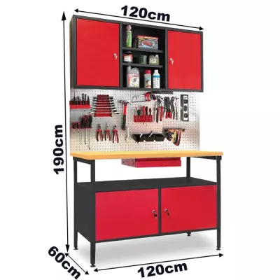 Atelier complet modulable etabli armoire murale DEFPRO - 190 Cm